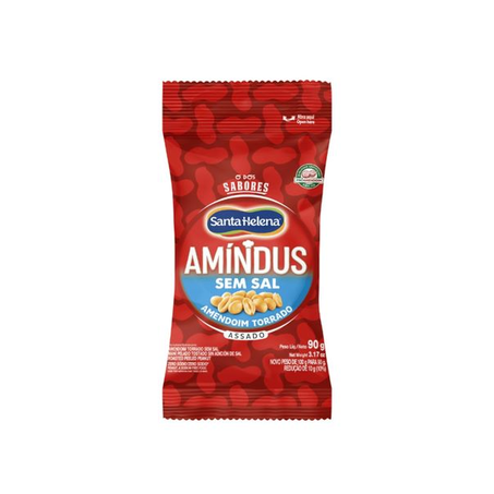 Amendoim Torrado Amindus sem Sal 90G