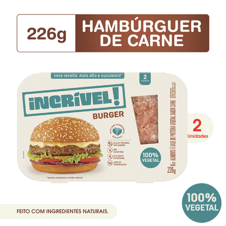 Hambúrguer de Carne Incrível 100 Vegetal 226G