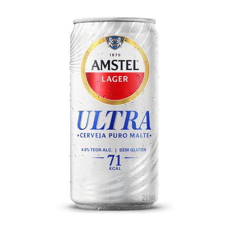 CERVEJA LAGER PURO MALTE SEM GLÚTEN AMSTEL ULTRA LATA