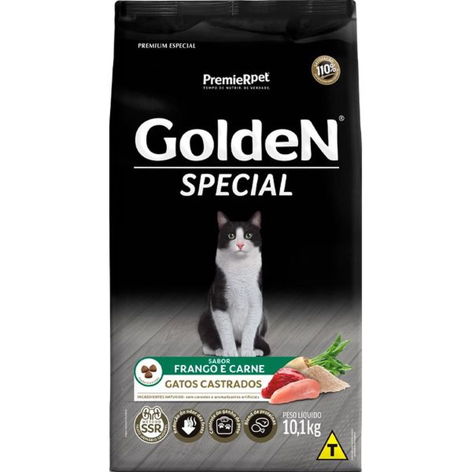 Ração Golden Special Frango e Carne para Gatos Castrados 10,1Kg