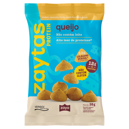 Snack Assado Queijo Zaytas Protein Pacote 35g
