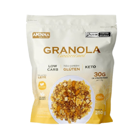 GRANOLA LOW CARB AMINNA S/GLÚTEN TRADICIONAL 250G