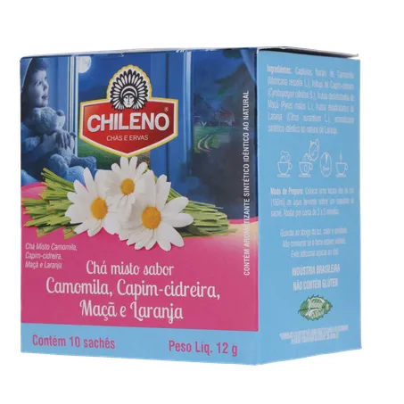 Chá Misto Chileno Camomila, Capim-Cidreira, Maçã e Laranja Sachê 1.2gr - Caixa com 10un - 12gr 360-21