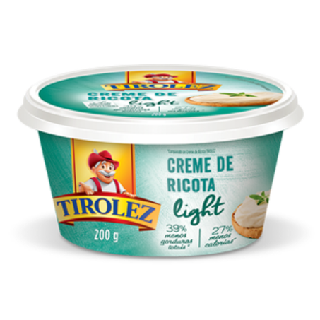 Creme de ricota tirolez light 200g