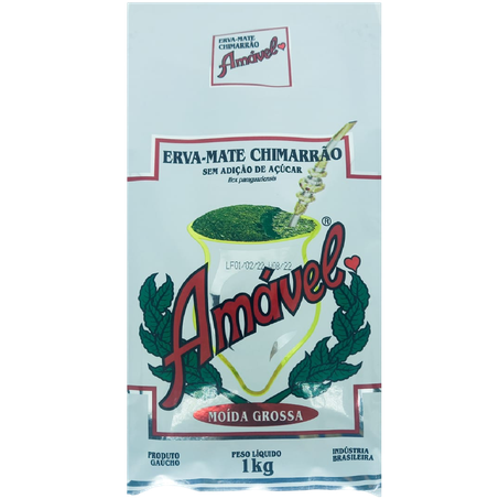 Erva Mate Amável Moída Grossa Branca Pacote 1Kg 