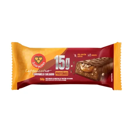 Barra proteína caramelo salgado 3 corações 50g