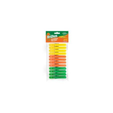 Prendedor de roupas brilhus fit plástico c/12