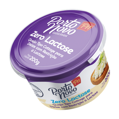 Queijo cottage porto novo zero lactose 200g.