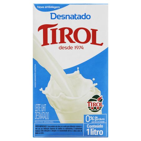 Leite uht desnatado tirol