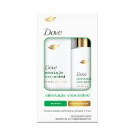 Kit dove shampoo 350ml+condicionador 150ml umectacao+coco antioxi