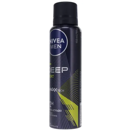 Antitranspirante Aerosol Nivea Men Deep Sport 72H Carvão Ativado Frasco Spray 150ml 360-4