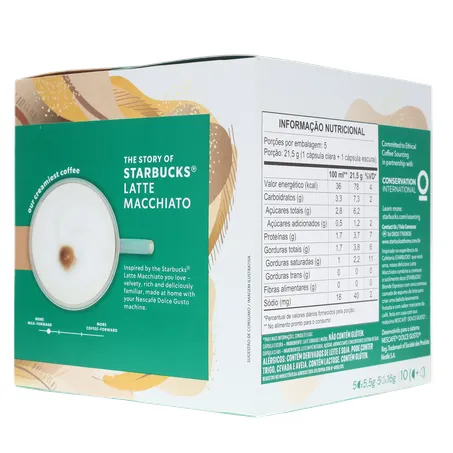 Café com Leite em Cápsula Starbucks Latte Macchiato Nescafé Dolce Gusto Caixa 107,5g 10 Unidades 360-13