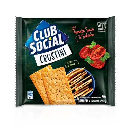 Biscoito Club Social Crostini Tomate Seco e Salsa 80G