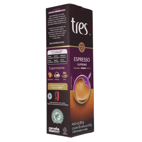 CAFÉ CÁPSULAS TRES ESPRESSO SUPREMO C/10 UN 360-31