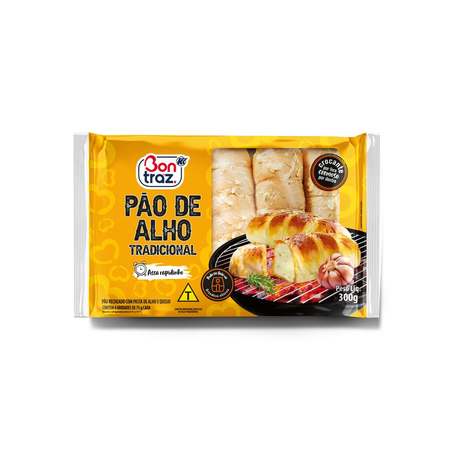 Pão de Alho Bontraz Baguete Tradicional Pacote 300G