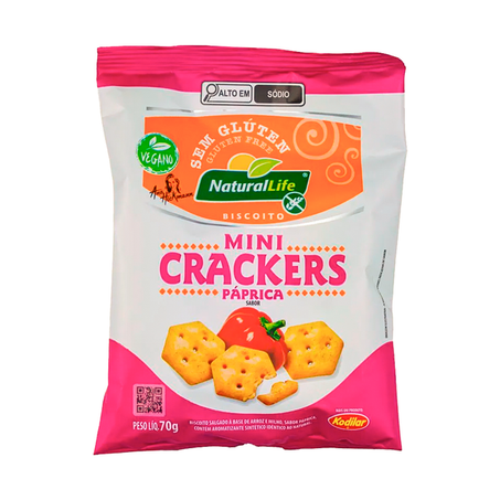 BISCOITO MINI CRACKERS SABOR PÁPRICA 70G