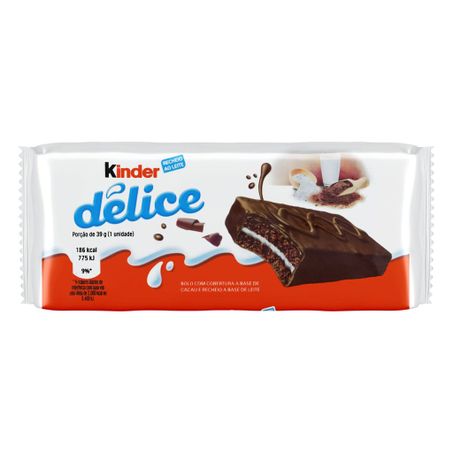 Bolinho recheio ao leite cobertura cacau kinder delice