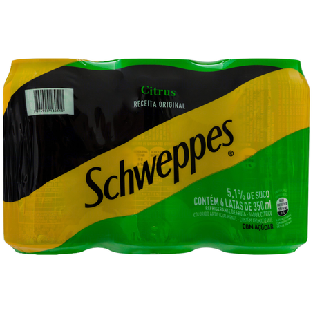 Refrigerante lata pcc/06x350ml schweppes citrus-pacote
