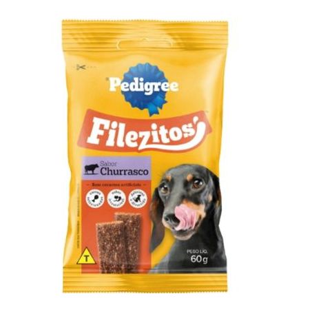 Bifinho para Cães Adultos Churrasco Pedigree Filezitos Pacote 60g