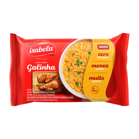 Lamen isabela 75g galinha menos sodio