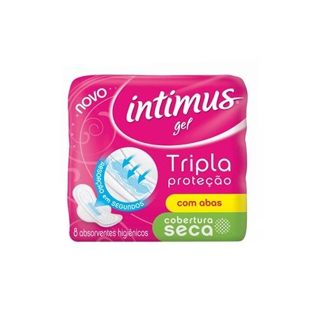 Absorvente intimus 8 unidades cobertura seca com abas