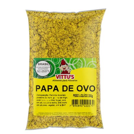 RAÇÃO PARA PÁSSAROS PAPA DE OVO VITTU'S