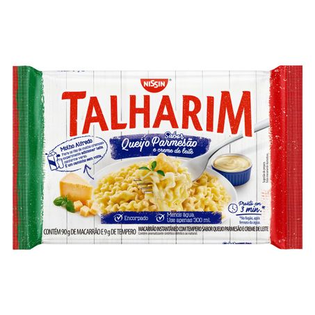 MACARRÃO INSTANTÂNEO TALHARIM QUEIJO PARMESÃO E CREME DE LEITE NISSIN