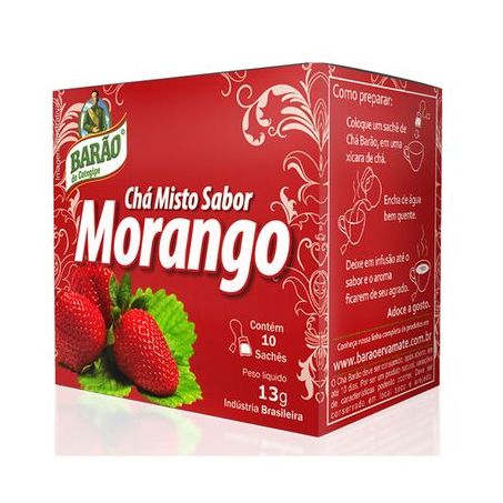 Chá Barão morango 13g - 10 sachês