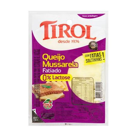 QUEIJO TIROL 150G ZERO LACTOSE MUSSARELA