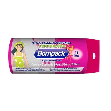 Saco lixo bompack 15lt c/40