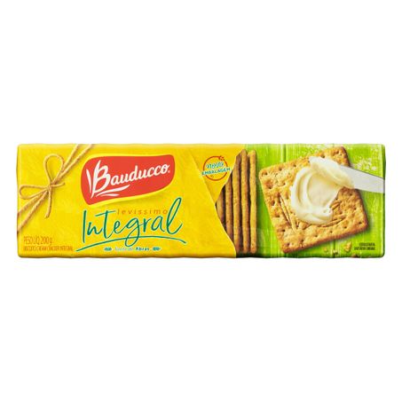 Biscoito cream cracker integral bauducco levíssimo