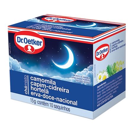 Chá dr. oetker misto camomila cidreira hortelã 15 gr