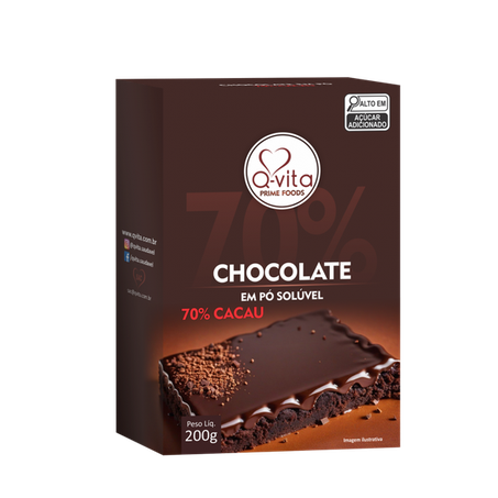 CHOCOLATE EM PO 70% CACAU Q-VITA 200 G            