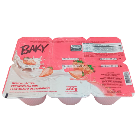 Bebida lactea baky morango band 480gr