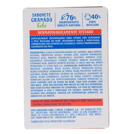 SABONETE GRANADO BEBE 90G 360-18