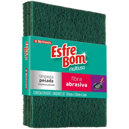 Fibra limpeza pesada esfrebom kit c/3un