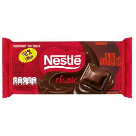 Chocolate classic meio amargo nestle 80g