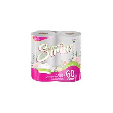 Papel higiênico sirius folha simples 60 metros com 4