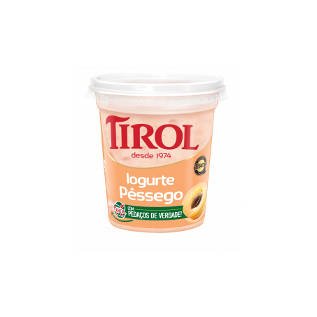 Iogurte tirol com pedaços de pêssego pote 500g