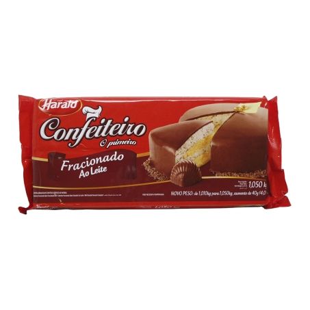 Cobertura confeiteiro harald fracionada ao leite 1.01kg