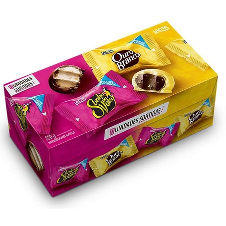 Bombons lacta 220g sonho ouro sortido