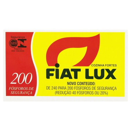 Fósforo Fiat Lux Com 200 Fósforos - Cozinha Fortes