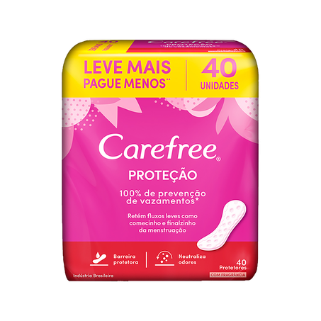 Absorvente Carefree 40un Protecao Sem Perfume