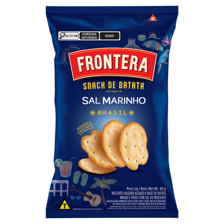 Snack de Batata Toque de Sal Marinho Brasil Frontera Pacote 60g