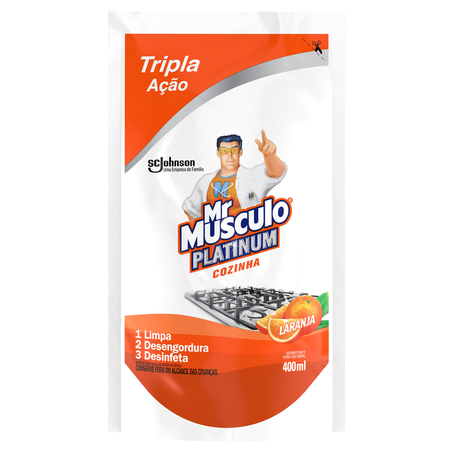 Desinfetante Mr Músculo Platinum Laranja Sachê 400