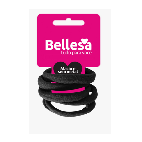 	 ELASTICO CABELO BELLESA 6UN PRETO