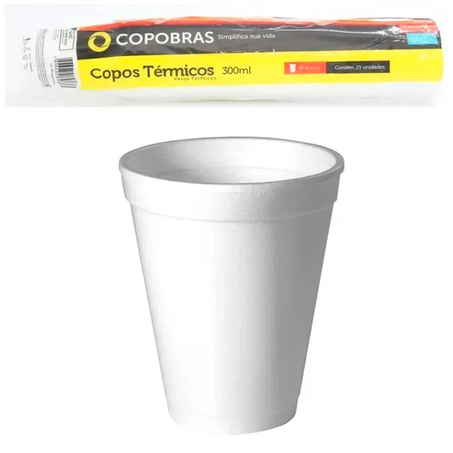 Copo termico descart copobras 300ml c/25un