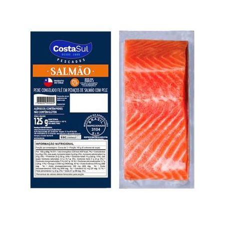 Filé de salmão em pedaços | 125g | costa sul