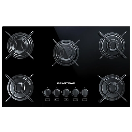 Cooktop brastemp gas mesa vidro pto 5 bocas 220v // glp cd04895665