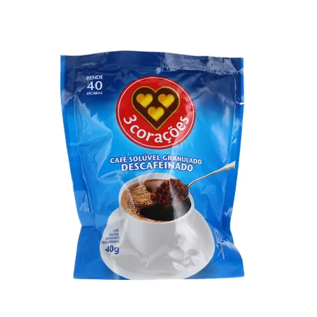 Café Solúvel 3 Corações Descafeinado Rf 40g 360-35